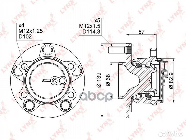 Ступица колеса зад прав/лев ;Mazda 3 (BM) 13