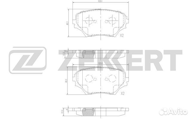 Колодки тормозные передние toyota RAV4 (A20) 00-05