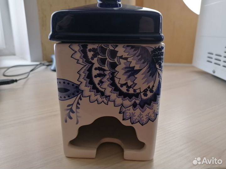 Банка для чайных пакетиков под Гжель