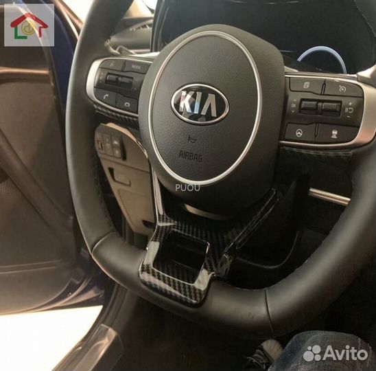 Карбоновая накладка на руль Kia K5 2020-2022