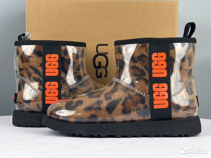 Угги UGG Classic Clear Mini Leopard силиконовые