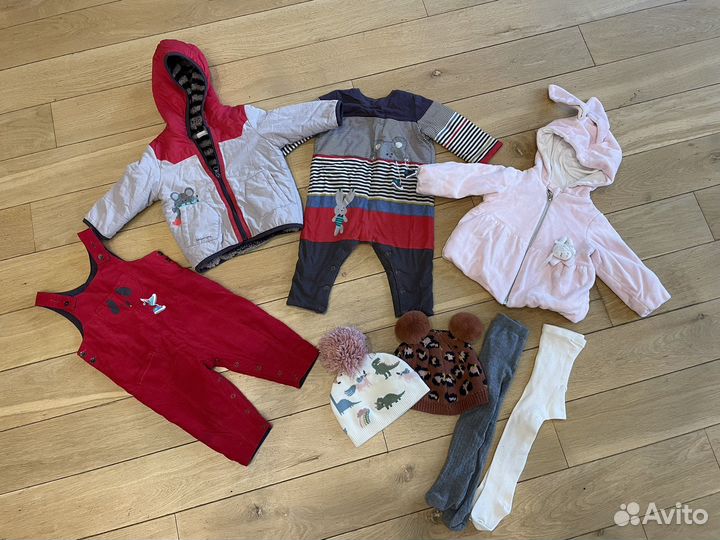Пакетом теплая одежда на 9-12 мес