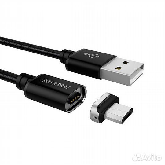 Кабель microusb (3А) магнитный (borofone BU1)