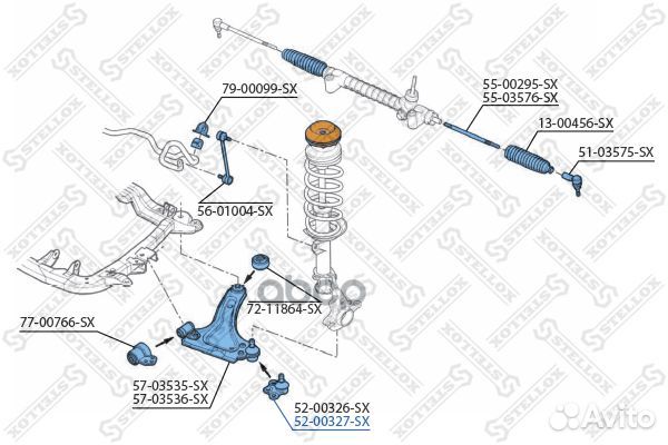 52-00327-SX опора шаровая нижняя правая Opel M