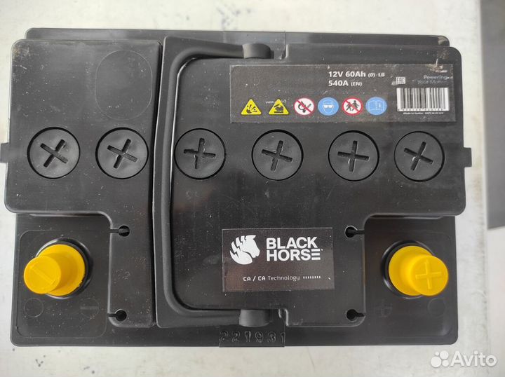 Аккумулятор 60Ач 540А Сербия Black Horse низкий ст