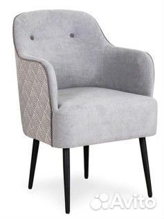 Кресло Селеста серое/ромб бело-серый