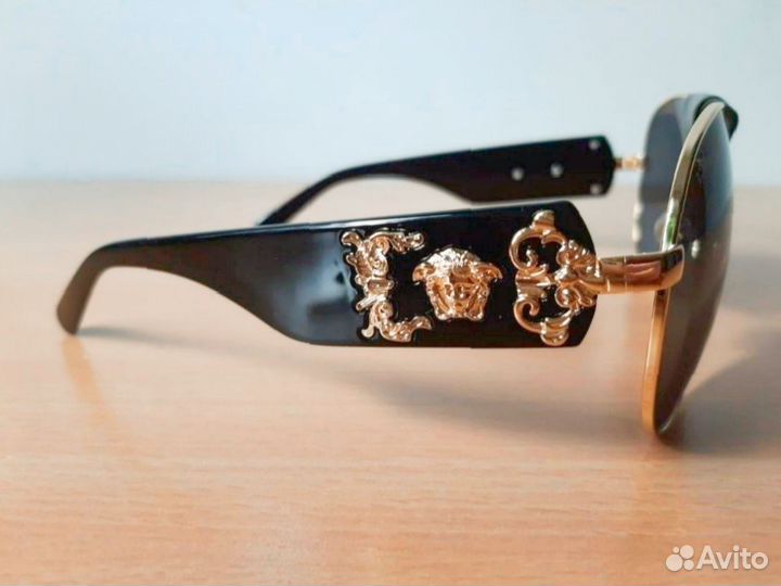 Versace унисекс черные солнцезащитные очки