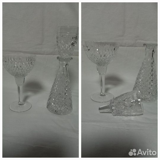 Графины СССР, хрусталь, стекло, Корзинка