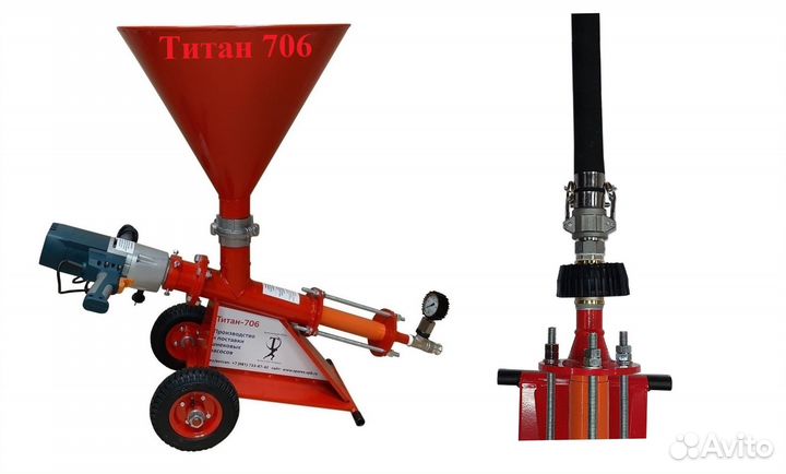 Инъекционный шнековый торкрет насос