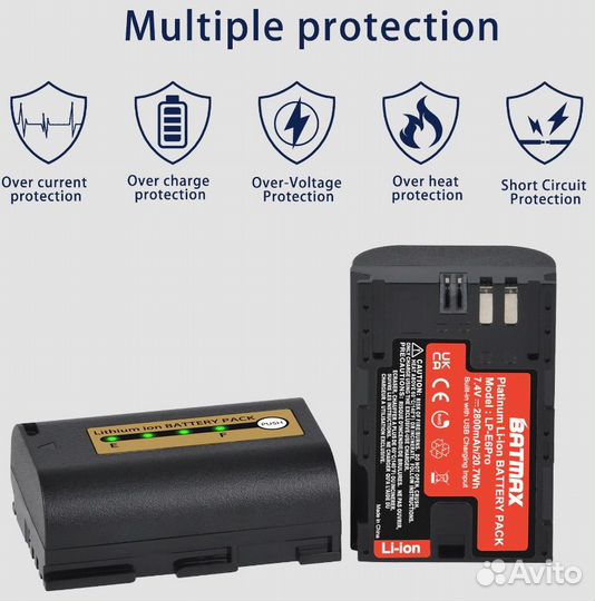 Аккумулятор Canon Batmax LP-E6 Pro 2800mAh