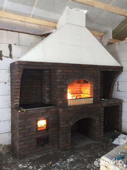 Печи камины барбекю из кирпича