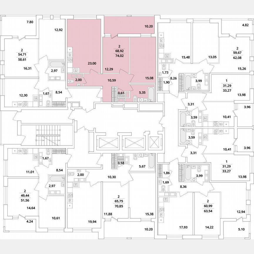 2-к. квартира, 74 м², 18/18 эт.