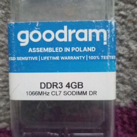 Оперативная память 4GB goodram DDR3