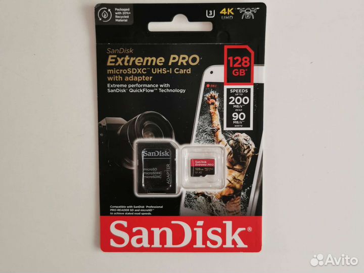 Карта памяти MicroSD Sandisk Extreme Pro 128 Gb
