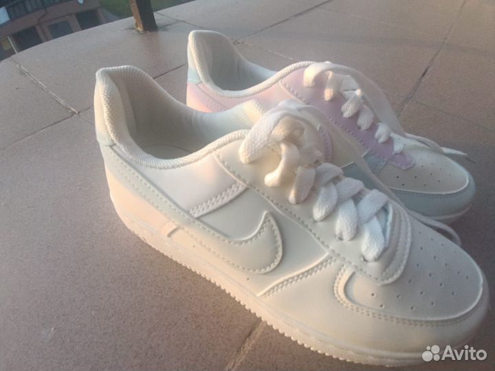 Кроссовки nike air force 1 Летние белые хамелеоны