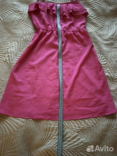Платье сарафан розовое короткое на бретельках 42