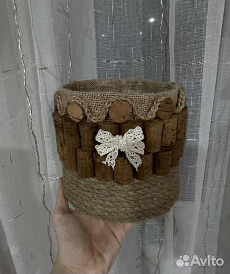 Корзинка из джута