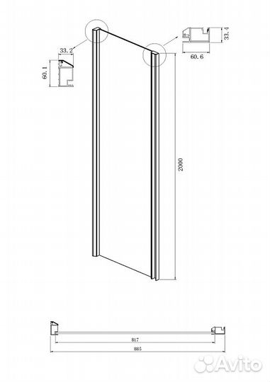 Душ. уголок Ambassador 128x88,5 Хром 110021102ix