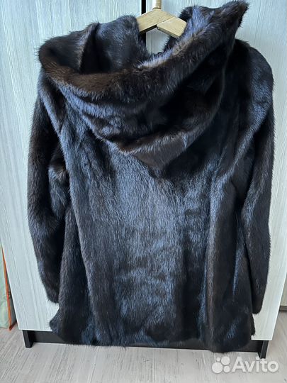Шуба норковая с капюшоном
