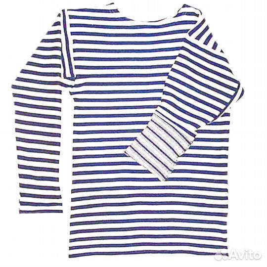 12296 Тельняшка двойной вязки, хлопок, голубая (Ти