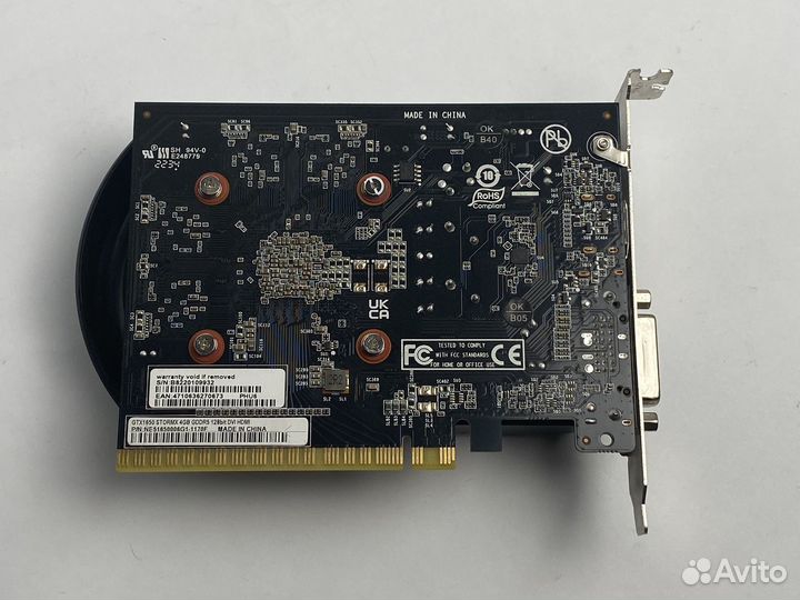 Видеокарта Palit GTX 1650 StormX 4GB