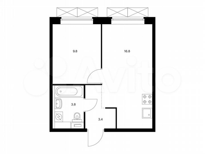 1-к. квартира, 33,8 м², 19/23 эт.