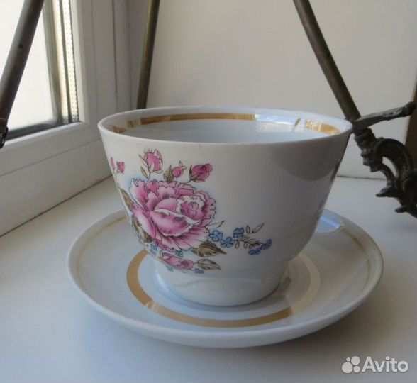 Чайная пара, чашка, бокал, блюдце.450 мл 3шт