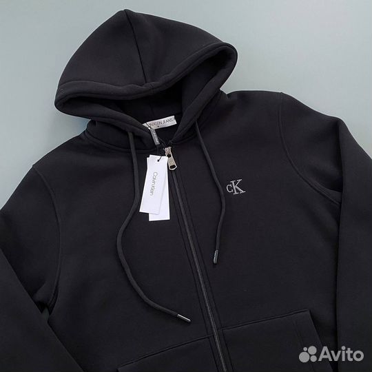 Зип худи calvin Klein черное с начесом