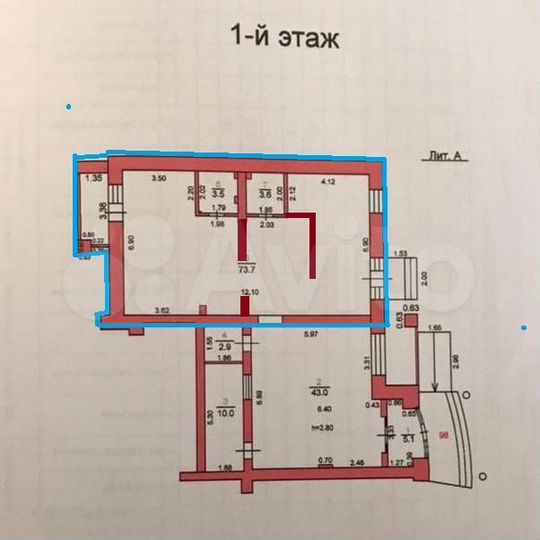 Торгово-офисное помещение, 80.8 м²