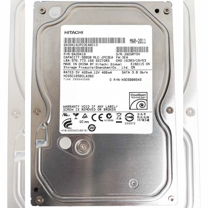 [HCS5C1050CLA382] Жесткий Диск Hitachi 500gb Sata2 Hcs5c1050cla382