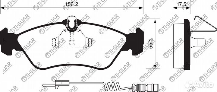 Тормозные колодки TG-1263/PN0169* tiguar