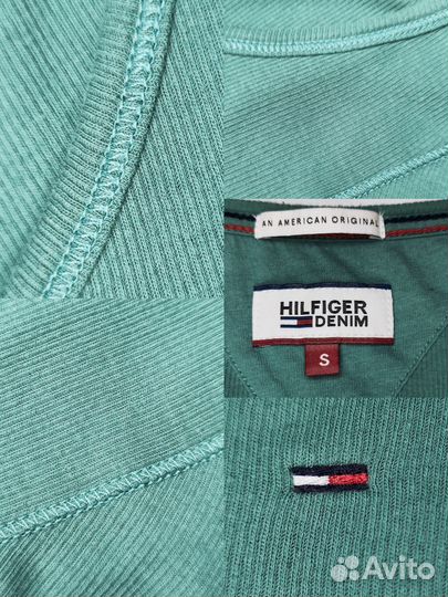 Базовый лонгслив tommy hilfiger ribbed cotton