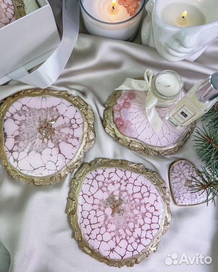 Поднос/подставка/подстаканник из эпоксидной смолы