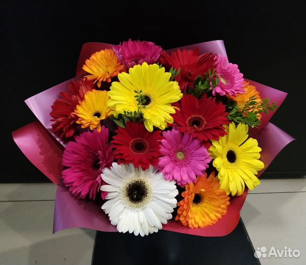 Букет 244 Гербера микс 15 шт