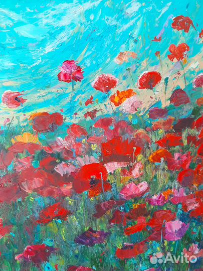 Большая картина маслом на холсте 100х70 см 