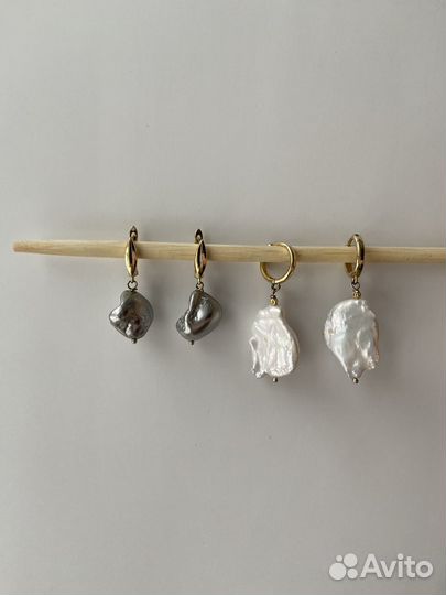 Серьги с натуральным перламутром