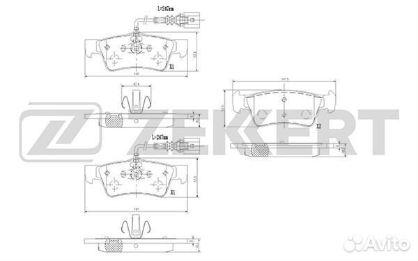 Колодки торм. диск. задн. с датчиком VW Touareg 02