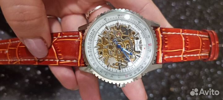 Золотые часы breitling скелетон автоподзавод