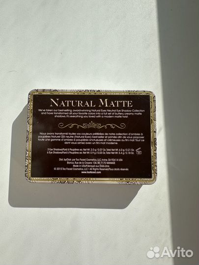 Косметика тени для глаз too faced natural matte