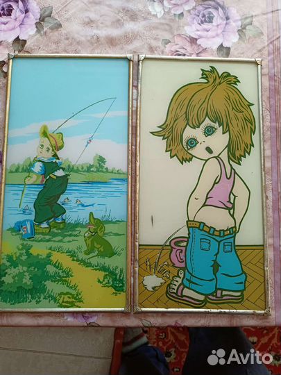 Сувениры декоративные панно.Степка и Рыбачок