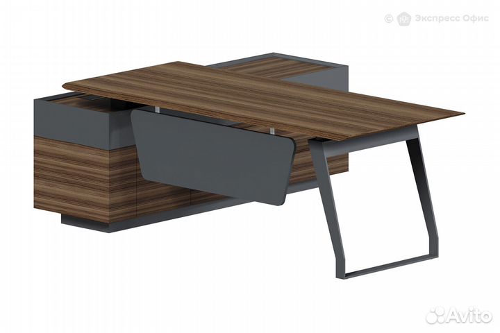 Стол для руководителя правый Quartz QZ.0101.BW.GF + QZ.0201.BW.GF.R