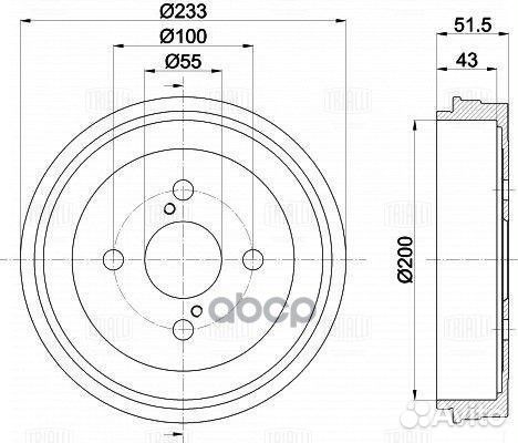 Барабан торм. для а/м Toyota Yaris Verso (99)