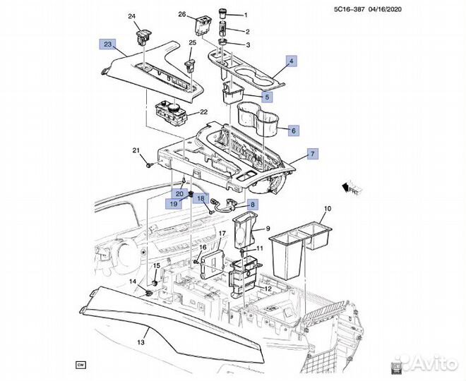 Центральная консоль Cadillac Escalade/Ch Tahoe 21