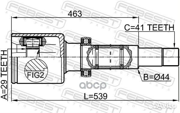 ШРУС внутр правый ford transit TT9 2006-2013 21