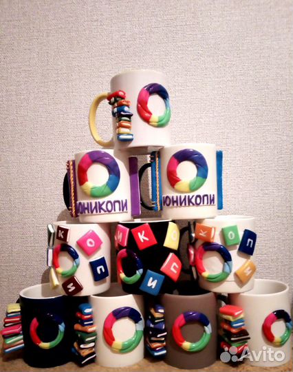 Кружки, ложки с декором из полимерной глины