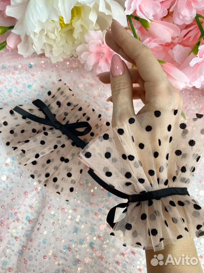 Манжеты в горошек и на бархатных лентах