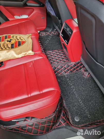3D коврики из экокожи с ворсом Porsche Cayenne 3