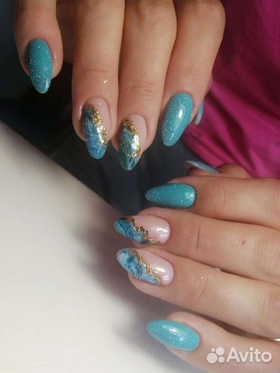 Маникюр наращивание ногтей