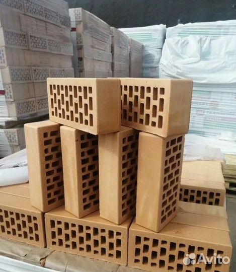 Кирпич облицовочный полуторный солома