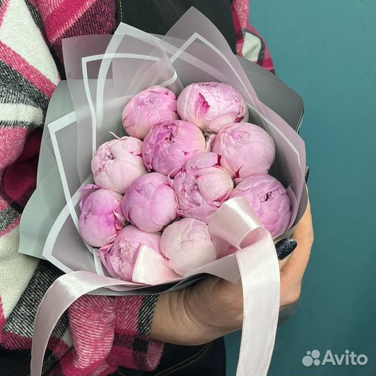 Цветы пионы Букет 25 51 101 пион